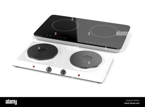 Double Hot Plate And Induction Cooktop On White Background Stock Photo Alamy