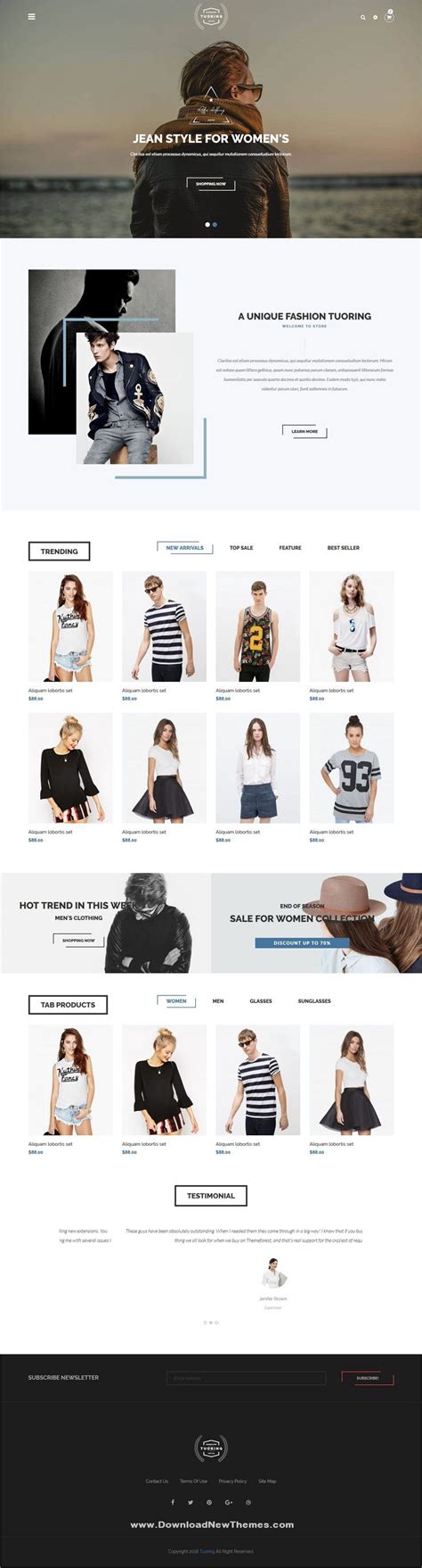 Fashion Clothing Website Template based on Bootstrap - Tuoring | Clothing website templates ...