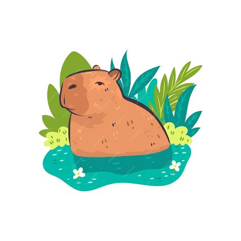 premium vector cute capybara isolated  white background vector graphics