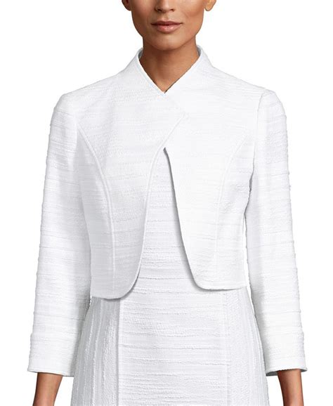 Anne Klein Tweed Cropped Flyaway Blazer Macys