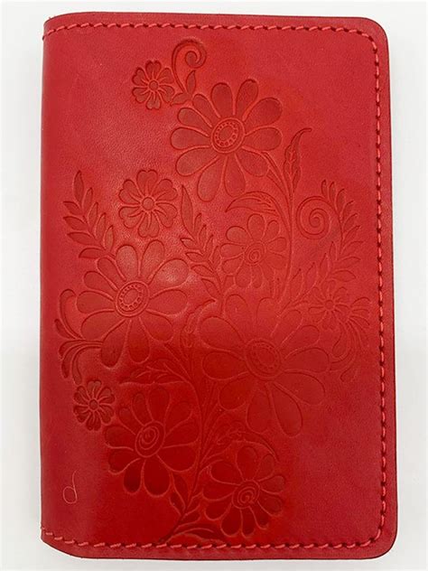 Портмоне женское кожаное малое - Арт ТС-ПМ-Цветы/красный | Интернет ...