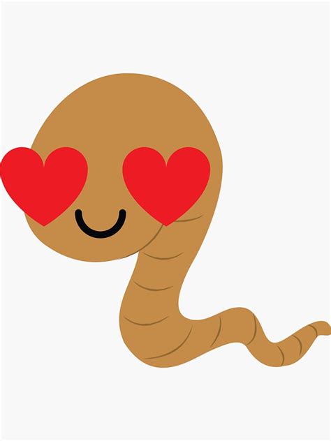 Earthworm Emoji Sticker For Sale By Hippoemo Redbubble