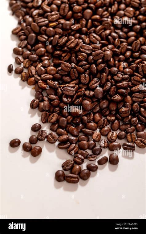 Raw Coffee Beans White Background Stock Photo Alamy