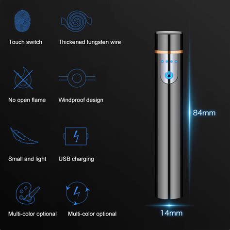 Мини тонкая электрическая зажигалка, ветрозащитная металлическая ...