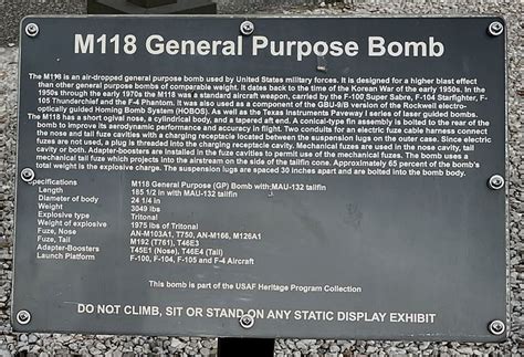 M118 General Purpose Bomb, a War Memorial