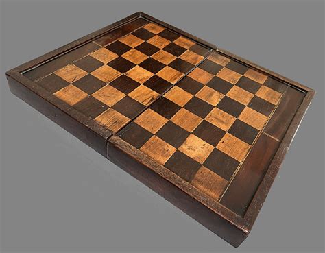 Antique Folding Backgammon and Chess Board - chessantiques.com