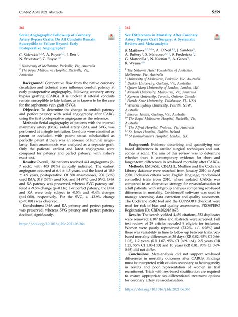 PDF Sex Differences In Mortality After Coronary Artery Bypass Graft Surgery A Systematic