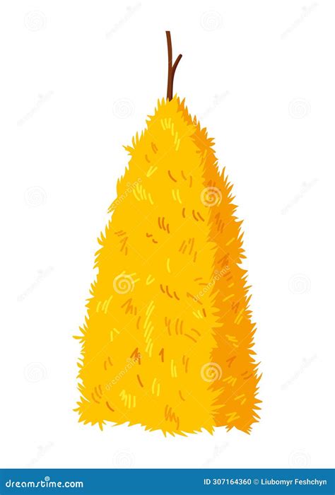 Haystack Isolated On White Background Flat Vector Illustration Dried