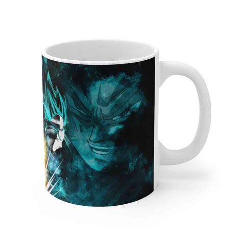 Dragon Ball Z Super Saiyan Blue Goku Vegeta Ceramic Coffee Mug Saiyan