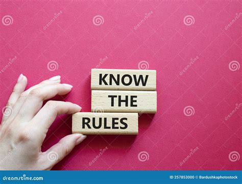 Know The Rules Symbol Wooden Blocks With Words Know The Rules