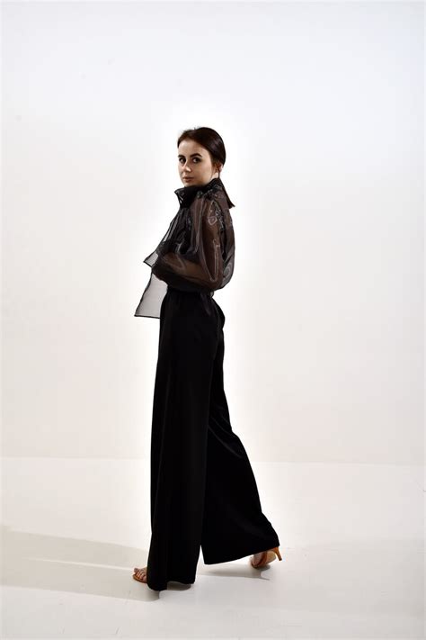 Black Organza Blouse Sheer Bow Blouse Organza Pussy Bow Etsy