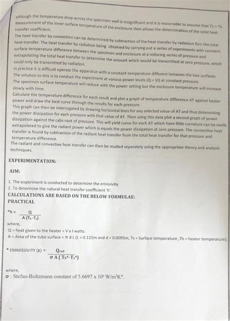 Solved Experiment (3): Thermal Radiation and Natural | Chegg.com