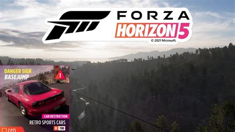 Forza Horizon 5 Danger Sign Basejump B700 Retro Sports Cars Road View Youtube