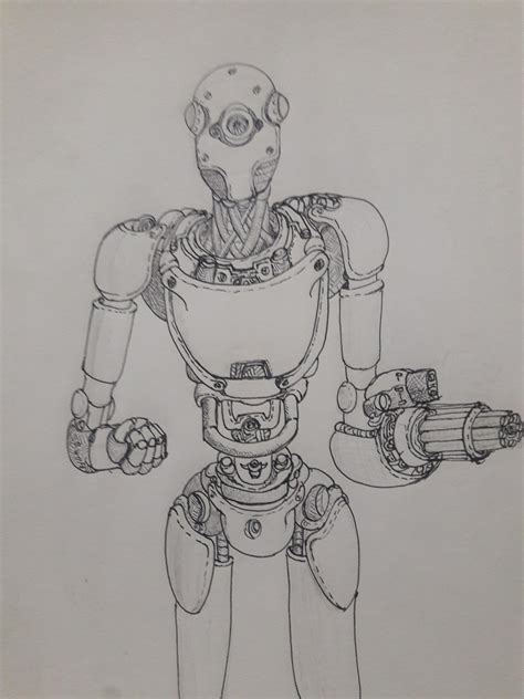 Drawing a robot every day for a year day 126. : r/learntodraw
