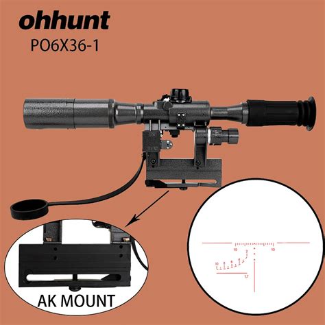 Ohhunt Hunting Svd Po 6x36 Scope Red Illuminated Riflescope Tactical