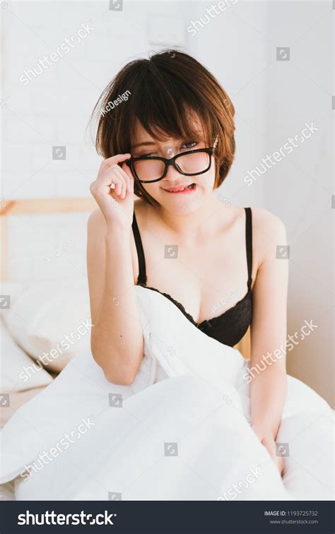 Beautiful Sexy Woman Black Lingerie Lying Stock Photo Edit Now