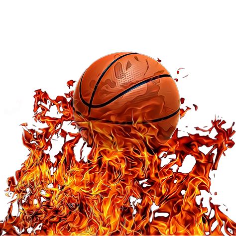 Basketball Ball On Fire