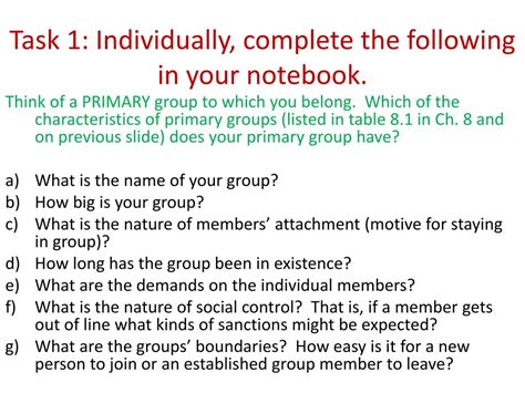 PPT - Primary versus Secondary Groups PowerPoint Presentation, free ...