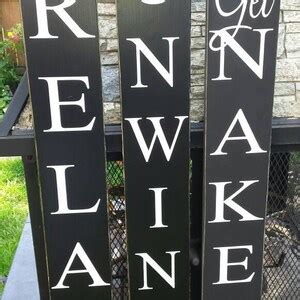 Relax Unwind Get Naked Wood Sign Distressed Inspirational Quote Primitive Farmhouse Decor Rustic