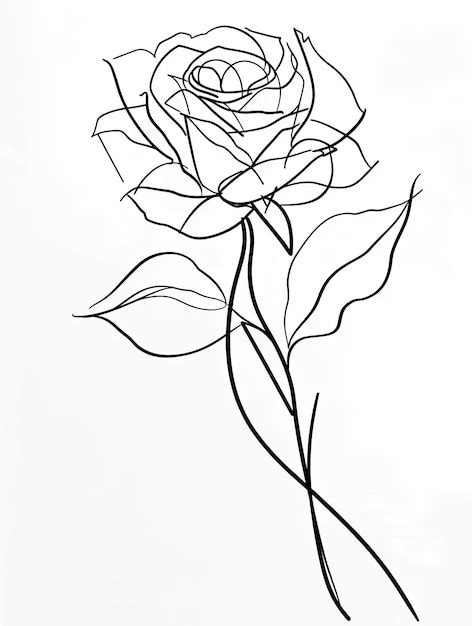 Premium Photo A Drawing Of A Rose On A White Background