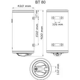 Termorad bojler inox BT 80 IB 21D vertikalni beli sa izmenjivačem