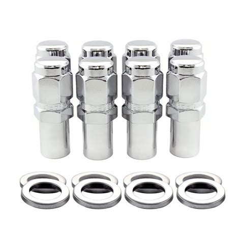 Chrome Duplex Long 100 Shank Style Lug Nut Set 916 18 Thread Size