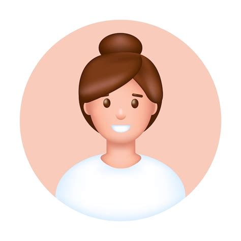 Premium Vector 3d Young Woman Avatar Happy Smiling Face Icon