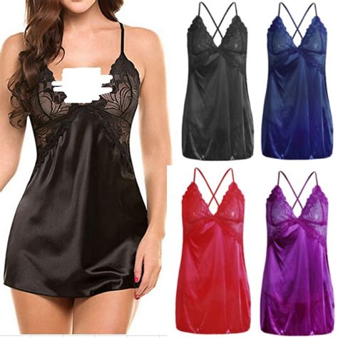 Sexy Lace Lingerie Dress Women Backless Sleepwear Black Pajamas Shopee Philippines