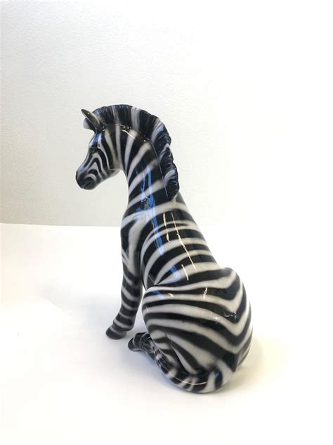 Italian Ceramic Zebra Sculpture At 1stdibs Ceramic Zebra Statue