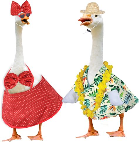 Amazon LUOHE Set Hawaiian Goose Outfits Bikini Porch Yard Lawn Goose Outfits Summer Goose