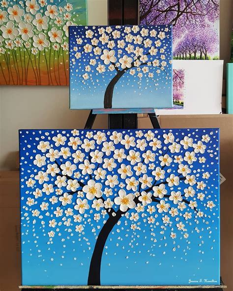 easy textured flowers canvas painting ideas  beginners
