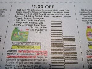 15 Coupons $1/1 Gain Flings Laundry Detergent 1 2- 20ct or Gain Liquid ...