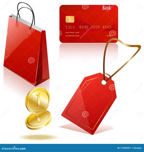 Vector Shopping Icons Stock Vector Illustration Of Bank 17352591