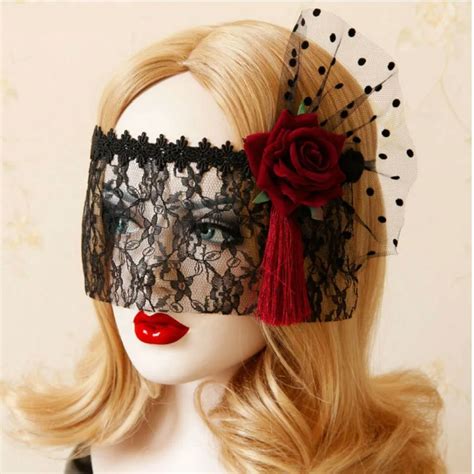 1PC Red Flower Black Sexy Lady Lace Mask Eye Mask For Party Fancy Dress