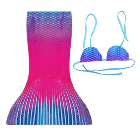 Inhzoy Enfant Fille Maillot de Bain Sirène Soutien Gorge et Queue de Sirène Bikini Déguisement