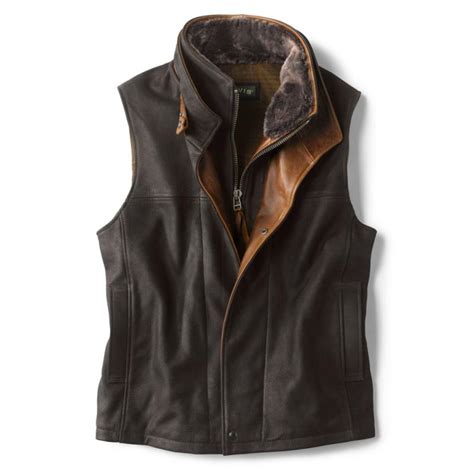 Men Vests Orvis Trekker Shearling Vest