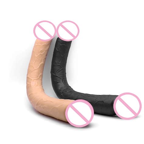 Consolador Realista De Doble Cabeza Para Mujeres Y Hombres Tap N Anal Largo Pene Grande Flexible