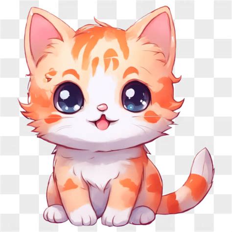 Baixe Gato Laranja E Branco Kawaii Grandes Olhos Azuis Kawaii