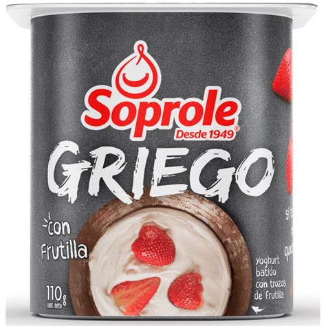 Yoghurt Griego Soprole Con Trozos De Frutilla 110 G Jumbocl