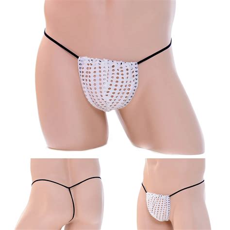 Sexy Men Low Waist G String Thongs Sissy Bikini Underpants Briefs Erotic Lingerie Panties Hollow