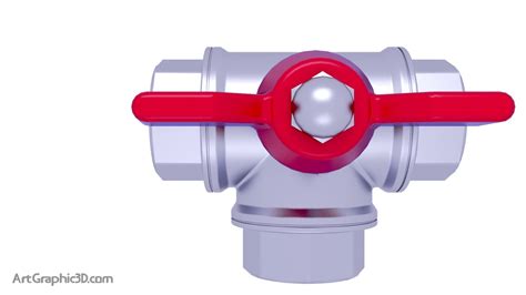 3d Model Threeway Ball Valve Download