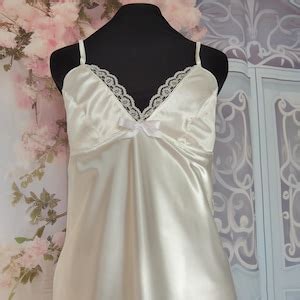 Ivory Satin Camisole Nightwear Lingerie Nightdress Nightwear Top Shorts Satin Pajama Negligee