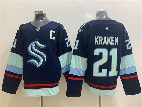 Mens Seattle Kraken 21 Kraken Navy Blue Stitched Adidas Nhl Jersey On