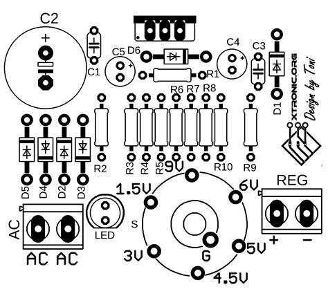 Circuit regulated Linear power supply with LM317 | Xtronic