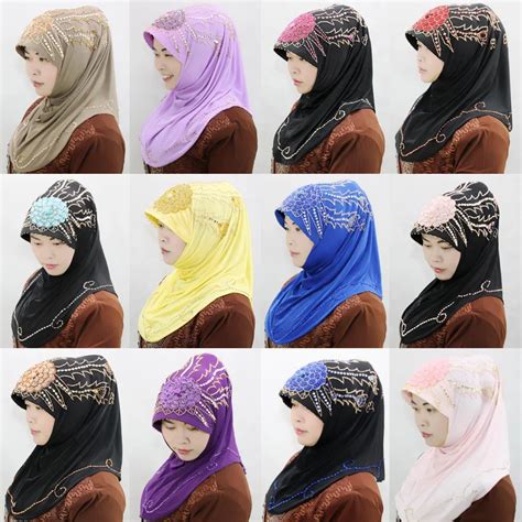 New Formal Women Muslim Hijab Islamic Jersey Turban Hijabs Femmes Black