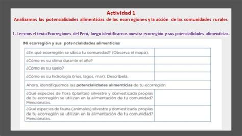 ANALIZAMOS LAS POTENCIALIDADES ALIMENTICIAS DE LAS ECORREGIONES Y LA