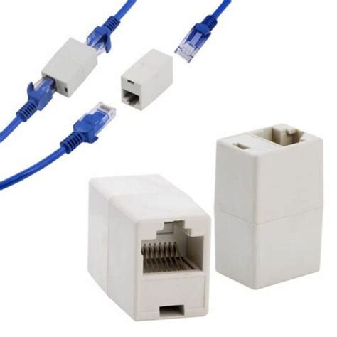 2x Rj45 Cat5e Cat6 Ethernet Lan Cable Coupler Plug Joiner Connector Extender Ebay