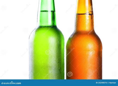 Brown Condensate Beer Bottle Closeup Fresh Hoppy Ipa Beverage Flask