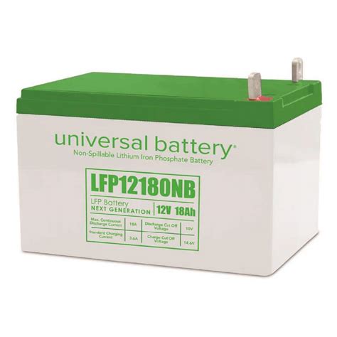 Upg 128 Volt 18 Ah Lithium Lfp Rechargeable Battery With Nut And Bolt Terminals 48045 The Home