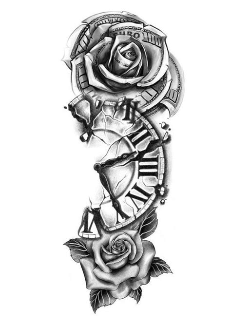 Rose Clock Tattoo Design Clock Tattoo Design Cool Arm Tattoos